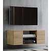 ebuy24 Jusa 95 TV-meubels wandmodel met 2 deuren en 1 glazen legger, Sonoma eiken decor.