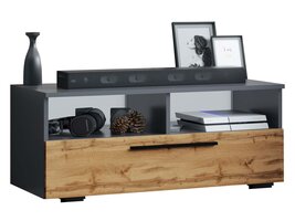 ebuy24 ArilaL TV-meubel 1 kleppe 2 planken antraciet, eik decor.