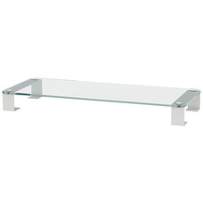 ebuy24 Clarko TV-meubels Glazen bovenplank, Wit, helder glas.