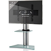 ebuy24 Zental TV-meubel met glazen voet en 1 glazen legger, Zilverkleurig, matglas.