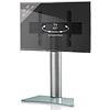 ebuy24 Zental TV-meubel met glazen voet, Zilverkleurig, matglas.