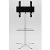 ebuy24 Xila TV-meubel met 1 glazen plank, Wit, helder glas.
