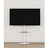 ebuy24 Cirla TV-meubel met 1 plank, ronde basis, Wit, helder glas.