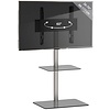 ebuy24 Alani TV-meubel Tv-standaard 1 plank zilverkleurig, zwart glas.