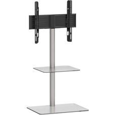 ebuy24 Alani TV-meubel Tv-standaard 1 plank zilverkleurig, glas.