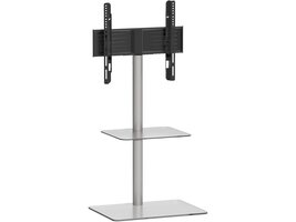 ebuy24 Alani TV-meubel Tv-standaard 1 plank zilverkleurig, glas.