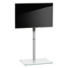 ebuy24 Alani TV-meubel met glazen voet, Zilverkleurig, helder glas.