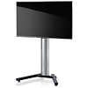 ebuy24 Stadino Mini TV-meubel met V-voet en 1 glazen legger, Zilverkleurig.