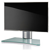 ebuy24 Windoxa Mini TV-meubel met glazen voet, Zilverkleurig, matglas.