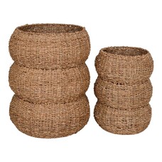 ebuy24 Sarbas mand Ø25/35cm set van 2 naturel.