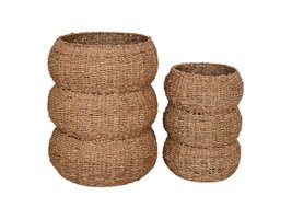 ebuy24 Sarbas mand Ø25/35cm set van 2 naturel.