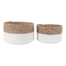 ebuy24 Tanta mand Ã˜22/25cm set van 2 wit,naturel.