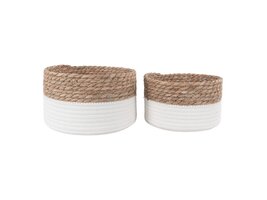 ebuy24 Tanta mand Ã˜22/25cm set van 2 wit,naturel.