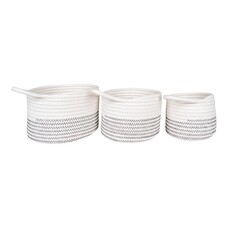 ebuy24 Algar mand Ø13/17/20cm set van 3 wit.