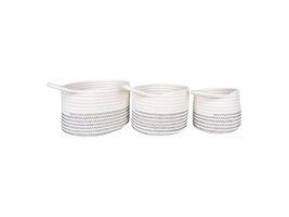 ebuy24 Algar mand Ø13/17/20cm set van 3 wit.