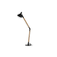 ebuy24 Kick verlichting vloerlamp 30x30x190cm staal zwart, hout.