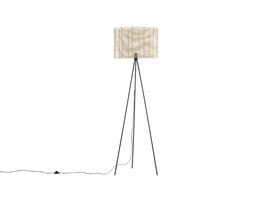 ebuy24 Fence verlichting vloerlamp 50x72x160cm rotan zwart, hout.