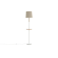 ebuy24 Hattman verlichting vloerlamp 36x36x165cm stof beige, wit, hout.