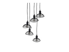 ebuy24 Elsa verlichting hanglamp 38x44x140cm staal zwart.