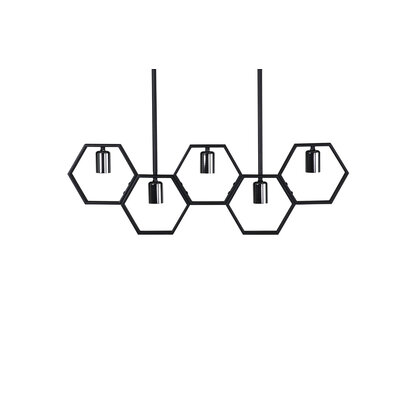 ebuy24 Queen B verlichting hanglamp 80x4,2x26cm staal zwart.