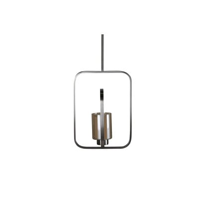 ebuy24 Aludra verlichting hanglamp 34x12x46cm glas, staal zilverkleur.