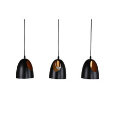 ebuy24 Elda verlichting hanglamp 75x16x17cm staal zwart, koper.