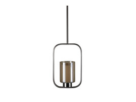 ebuy24 Aludra verlichting hanglamp 22x12x34cm glas, staal zilverkleur.