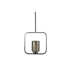 ebuy24 Aludra verlichting hanglamp 34x12x34cm glas, staal zilverkleur.