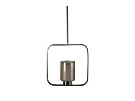 ebuy24 Aludra verlichting hanglamp 34x12x34cm glas, staal zilverkleur.