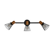 ebuy24 Atticus verlichting wandlamp 48,5x16,5x15cm staal zwart, hout.