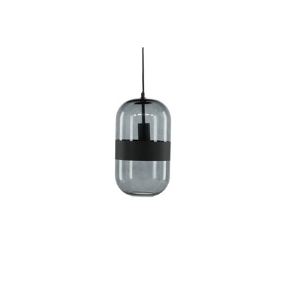 ebuy24 Dropp verlichting hanglamp 20x20x120cm glas zwart.