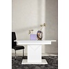 ebuy24 Pluto eetkamertafel 90x120cm, glas uittrekbaar met extra plaat wit.