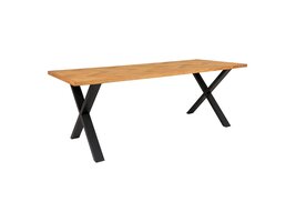 ebuy24 Bordeaux eetkamertafel 95x200cm voorbereid voor extra platen, rechte rand, visgraat eik.