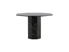 ebuy24 Marbs eetkamertafel Ø110cm zwart marmer decor.