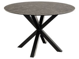 ebuy24 Hevar eetkamertafel Ã˜119 cm keramiek zwart.