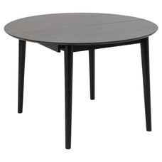 ebuy24 Moola eetkamertafel Ã˜115/154cm met extra plaat zwart.