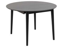 ebuy24 Moola eetkamertafel Ã˜115/154cm met extra plaat zwart.