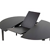 ebuy24 Moola eetkamertafel Ã˜115/154cm met extra plaat zwart.