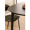 ebuy24 Moola eetkamertafel Ã˜115/154cm met extra plaat zwart.