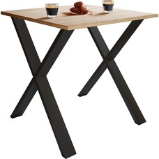 ebuy24 XonaX eetkamertafel 80x80cm eik decor, zwart.