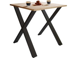 ebuy24 XonaX eetkamertafel 80x80cm eik decor, zwart.