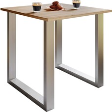 ebuy24 XonaU eetkamertafel 80x80cm eik decor, zilverkleurig.