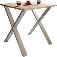 ebuy24 XonaX eetkamertafel 80x50cm eik decor, zilverkleurig.