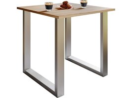 ebuy24 XonaU eetkamertafel 80x50cm eik decor, zilverkleurig.