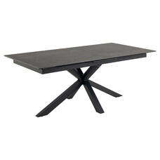 ebuy24 Heavir eetkamertafel 100x200/240cm met extra 1 plaat zwart.