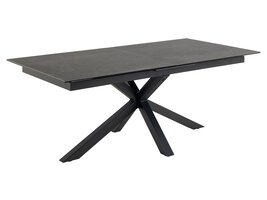 ebuy24 Heavir eetkamertafel 100x200/240cm met extra 1 plaat zwart.