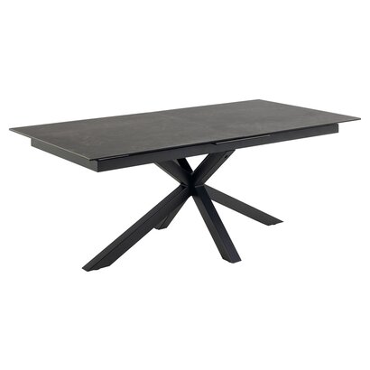 ebuy24 Heavir eetkamertafel 100x200/240cm met extra 1 plaat zwart.