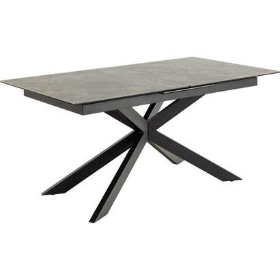 ebuy24 Irne eetkamertafel 90x168/210cm met extra 1 plaat zwart.