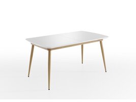 ebuy24 Bozen eetkamertafel uittrekbaar 160-200 cm wit,honing.