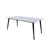 ebuy24 Jimmy eetkamertafel 90x195/285cm met extra plaat HPL wit, zwart.